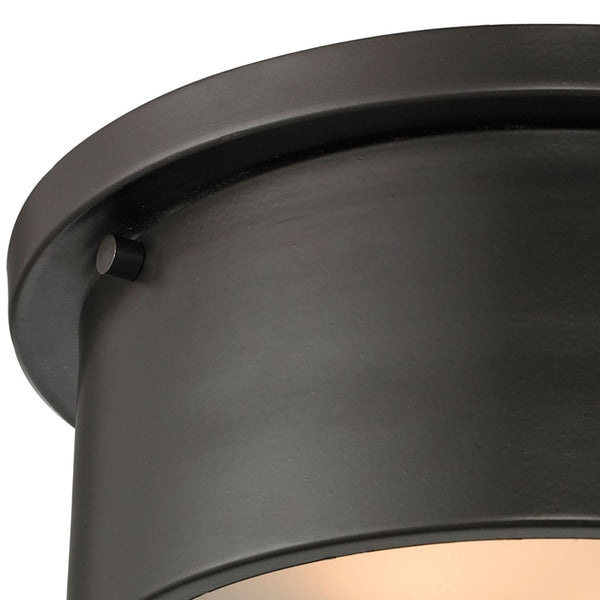 Atlas Simpson 2-Light Flush Mount Fixture - Elegant Frosted Diffuser for Timeless Indoor Illumination Oil Rubbed Bronze 10'' CL11498-BZ