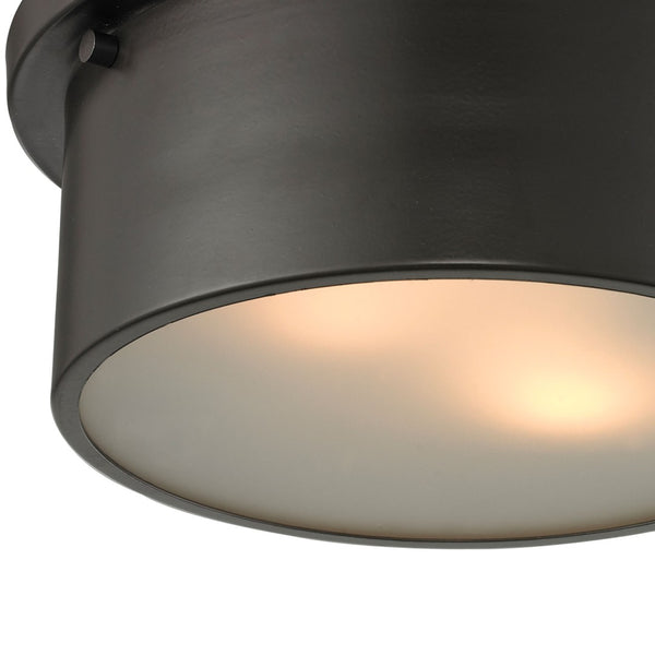 Atlas Simpson 2-Light Flush Mount Fixture - Elegant Frosted Diffuser for Timeless Indoor Illumination Oil Rubbed Bronze 10'' CL11498-BZ