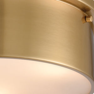 Atlas Simpson 2-Light Flush Mount Fixture - Elegant Frosted Diffuser for Timeless Indoor Illumination Satin Brass CL11499-BS