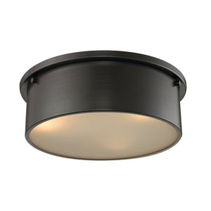 Atlas Simpson 2-Light Flush Mount Fixture - Elegant Frosted Diffuser for Timeless Indoor Illumination Oil Rubbed Bronze 14'' CL11499-BZ