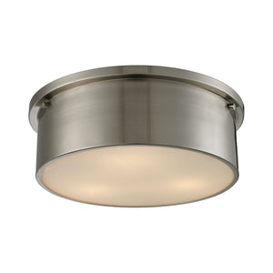 Atlas Simpson 2-Light Flush Mount Fixture - Elegant Frosted Diffuser for Timeless Indoor Illumination Brushed Nickel CL11499-NK