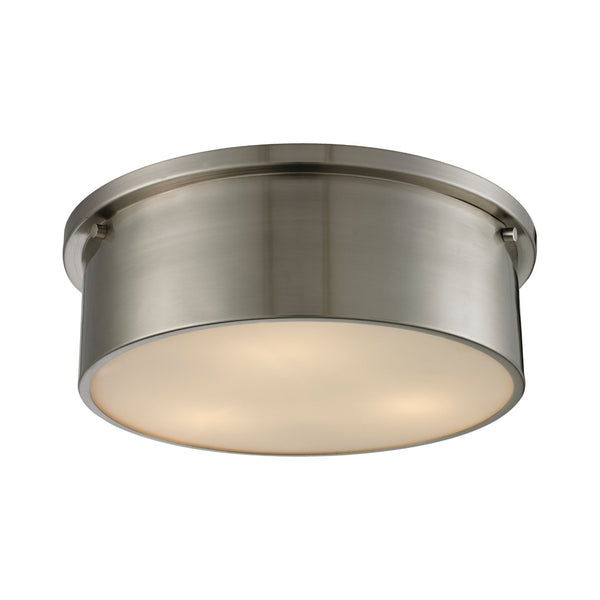 Atlas Simpson 2-Light Flush Mount Fixture - Elegant Frosted Diffuser for Timeless Indoor Illumination Brushed Nickel CL11499-NK
