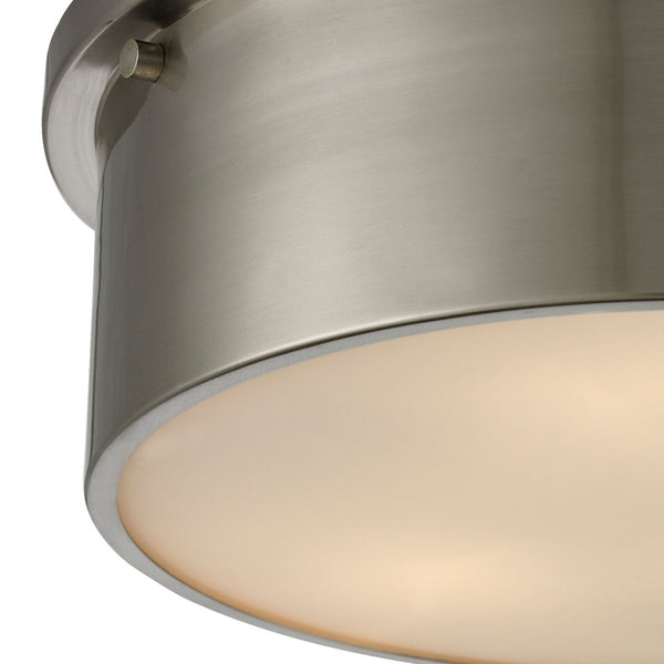 Atlas Simpson 2-Light Flush Mount Fixture - Elegant Frosted Diffuser for Timeless Indoor Illumination Brushed Nickel CL11499-NK