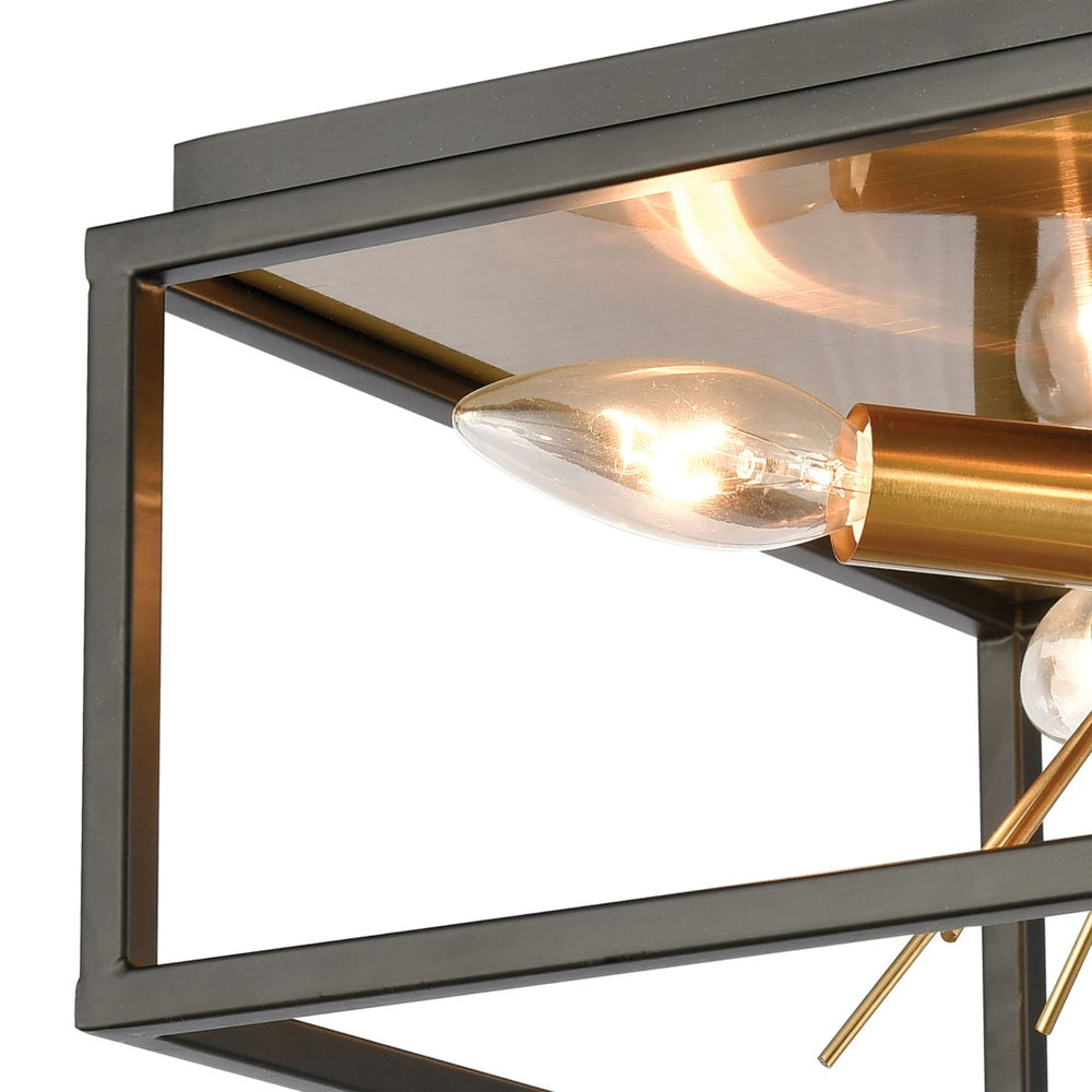 Atlas Spark 12" Wide 4-Light Flush Mount - Modern Matte Black Fixture with Starburst Accent Design CL11500-BK