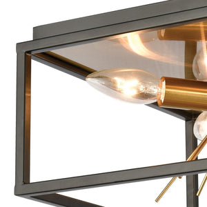 Atlas Spark 12" Wide 4-Light Flush Mount - Modern Matte Black Fixture with Starburst Accent Design CL11500-BK