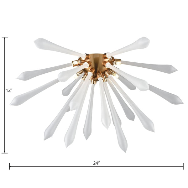 Atlas Spiritus 24'' Wide Modern 4-Light Flush Mount - Sculptural Aged Brass Design with LED Illumination CL11501-BS