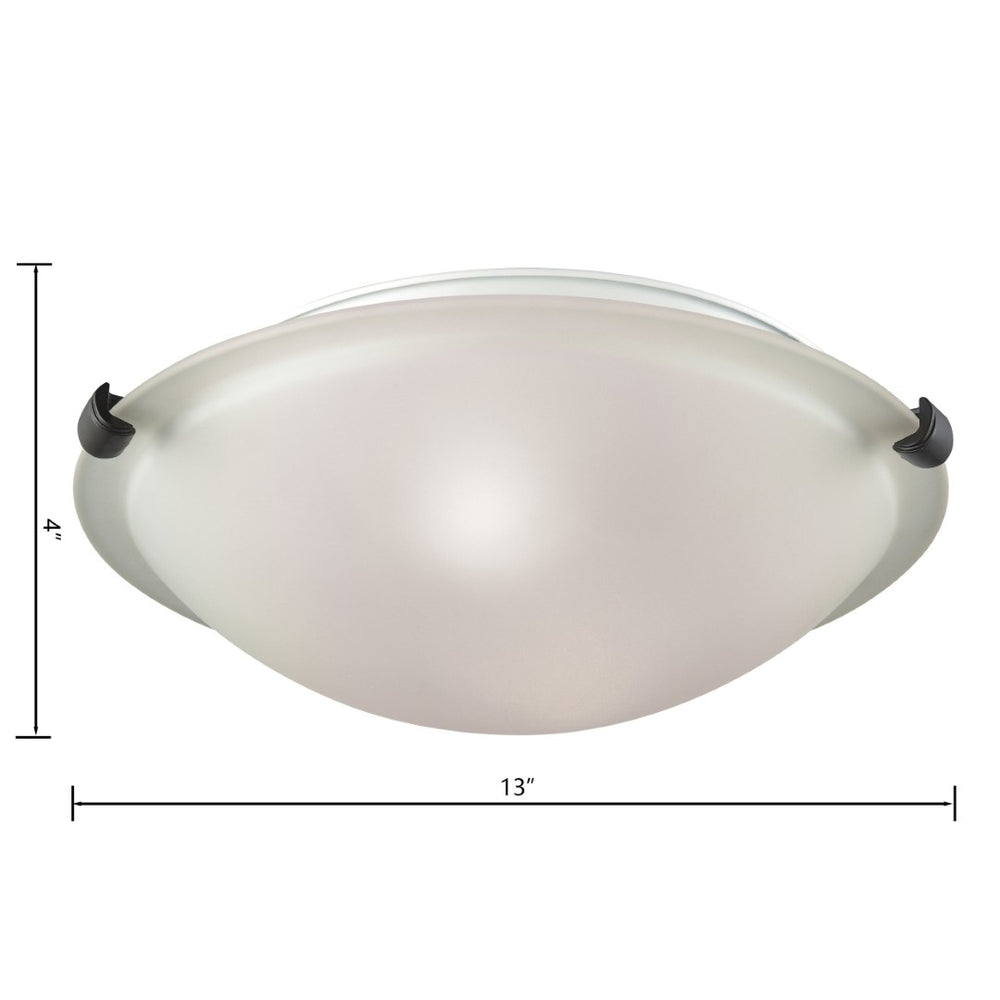 Atlas Sunglow 2-Light Flush Mount Ceiling Light - Stylish Dome Shade for Modern Home Décor Illumination Brushed Nickel 13'' CL11503-NK