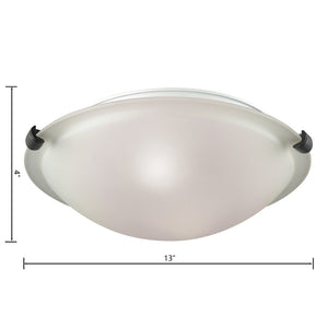 Atlas Sunglow 2-Light Flush Mount Ceiling Light - Stylish Dome Shade for Modern Home Décor Illumination Brushed Nickel 13'' CL11503-NK