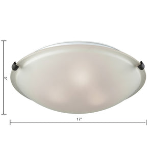 Atlas Sunglow 2-Light Flush Mount Ceiling Light - Stylish Dome Shade for Modern Home Décor Illumination Brushed Nickel 17'' CL11504-NK
