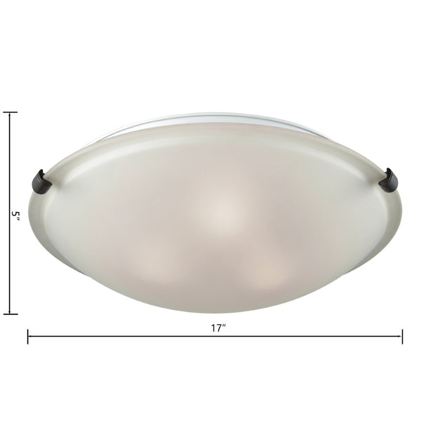 Atlas Sunglow 2-Light Flush Mount Ceiling Light - Stylish Dome Shade for Modern Home Décor Illumination Brushed Nickel 17'' CL11504-NK