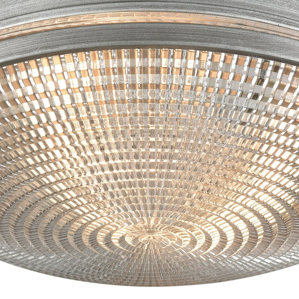 Atlas Sylvester 14'' Wide 2-Light Flush Mount - Industrial Retro Design with Weathered Zinc Finish CL11505-SV