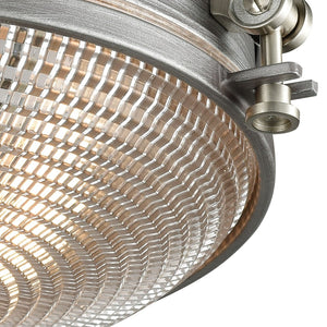 Atlas Sylvester 14'' Wide 2-Light Flush Mount - Industrial Retro Design with Weathered Zinc Finish CL11505-SV