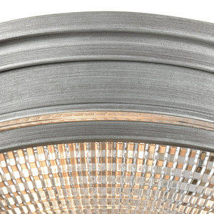 Atlas Sylvester 14'' Wide 2-Light Flush Mount - Industrial Retro Design with Weathered Zinc Finish CL11505-SV