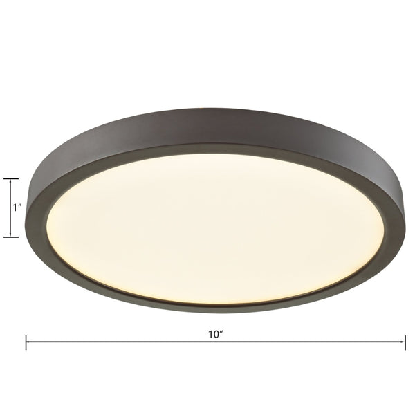 Atlas Titan Modern Flush Mount Light Fixture - Sleek Design with Integrated LED for Any Room Illumination Oil Rubbed Bronze 10'' CL11508-BZ