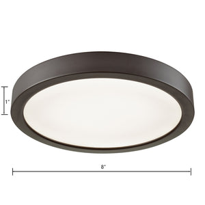 Atlas Titan Modern Flush Mount Light Fixture - Sleek Design with Integrated LED for Any Room Illumination Oil Rubbed Bronze 8'' CL11516-BZ