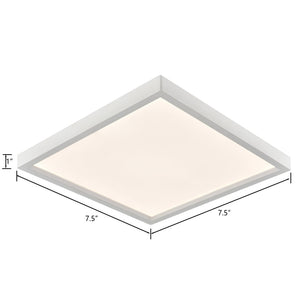 Atlas Titan Modern Flush Mount Light Fixture - Sleek Design with Integrated LED for Any Room Illumination White 7.5'' CL11517-WH