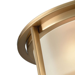 Atlas Vancourt 15" Wide 3-Light Flush Mount - Modern Satin Brass Fixture with Frosted Glass Shades CL11518-BS