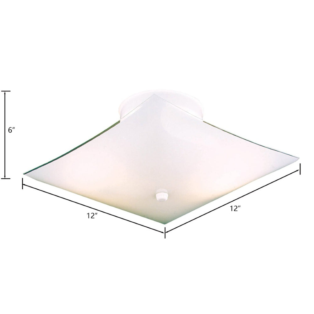 Atlas Veil 12" Wide 2-Light Flush Mount Ceiling Fixture – Modern White Design for Stylish Indoor Spaces CL11519-WH
