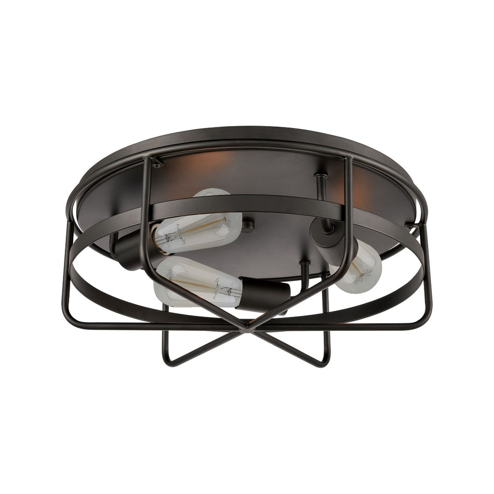 Atlas Wickshire 16-Inch 3-Light Flush Mount - Modern Matte Black Ceiling Fixture for Elegant Interiors CL11521-BK
