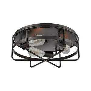 Atlas Wickshire 16-Inch 3-Light Flush Mount - Modern Matte Black Ceiling Fixture for Elegant Interiors CL11521-BK