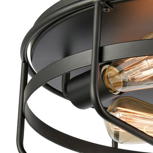 Atlas Wickshire 16-Inch 3-Light Flush Mount - Modern Matte Black Ceiling Fixture for Elegant Interiors CL11521-BK