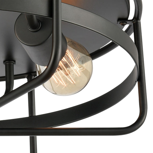 Atlas Wickshire 16-Inch 3-Light Flush Mount - Modern Matte Black Ceiling Fixture for Elegant Interiors CL11521-BK