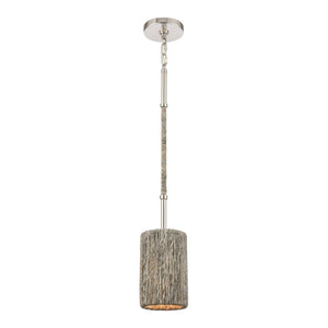 Atlas Abaca Mini Pendant Light - Hand-Wrapped Natural Rope Shade for Stylish Modern Interiors Polished Nickel 5.25'' CL11524-NK