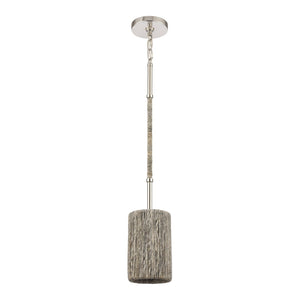 Atlas Abaca Mini Pendant Light - Hand-Wrapped Natural Rope Shade for Stylish Modern Interiors Polished Nickel 5.25'' CL11524-NK