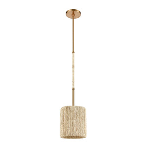 Atlas Abaca Mini Pendant Light - Hand-Wrapped Natural Rope Shade for Stylish Modern Interiors Satin Brass CL11525-BS