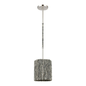 Atlas Abaca Mini Pendant Light - Hand-Wrapped Natural Rope Shade for Stylish Modern Interiors Polished Nickel 8'' CL11525-NK