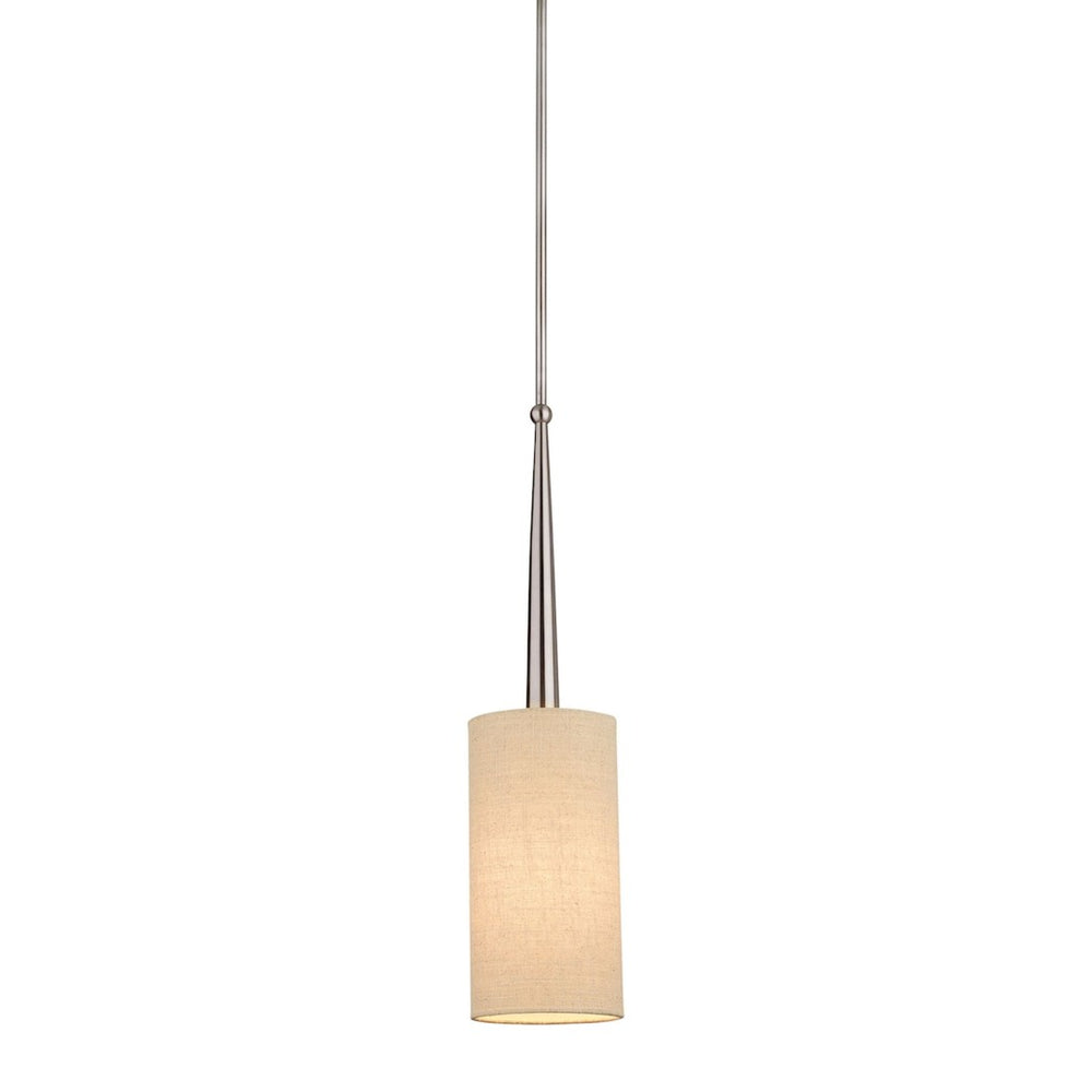 Atlas Allure 6'' Wide 1-Light Pendant - Brushed Nickel Fixture with Fabric Shade for Cozy Indoor Lighting CL11527-NK