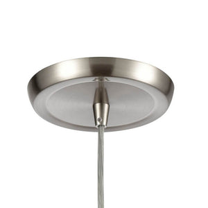 Atlas Arco 5'' Wide Artisan Pendant Light - Contemporary Sapphire Hand-Blown Glass for Modern Spaces Satin Nickel with Cocoa Glass CL11528-BN