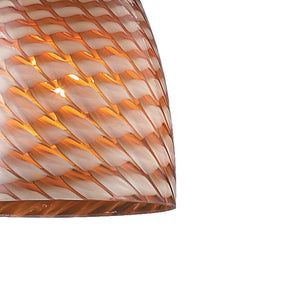 Atlas Arco 5'' Wide Artisan Pendant Light - Contemporary Sapphire Hand-Blown Glass for Modern Spaces Satin Nickel with Cocoa Glass CL11528-BN