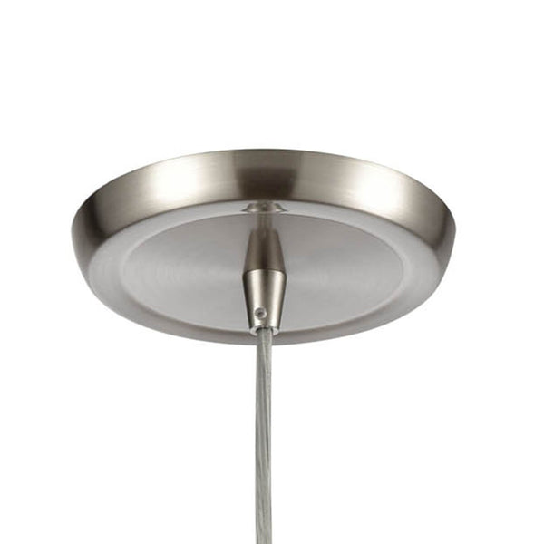 Atlas Arco 5'' Wide Artisan Pendant Light - Contemporary Sapphire Hand-Blown Glass for Modern Spaces Satin Nickel with White Swirl Glass CL11528-WH