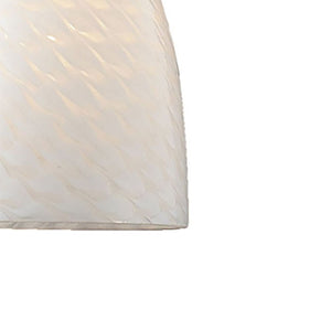 Atlas Arco 5'' Wide Artisan Pendant Light - Contemporary Sapphire Hand-Blown Glass for Modern Spaces Satin Nickel with White Swirl Glass CL11528-WH