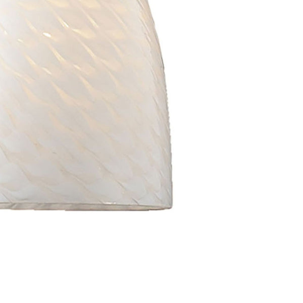 Atlas Arco 5'' Wide Artisan Pendant Light - Contemporary Sapphire Hand-Blown Glass for Modern Spaces Satin Nickel with White Swirl Glass CL11528-WH