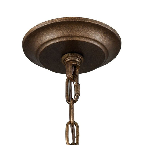 Atlas Armand 8" Wide 1-Light Mini Pendant - Elegant Crystal Accents & Laser-Cut Metal Design for Foyers Weathered Bronze CL11529-BZ