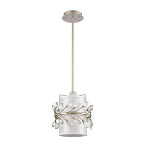 Atlas Asbury 9'' Wide Mini Pendant Light - Nature-Inspired Aged Silver Fixture with Crystal Accents CL11531-SV
