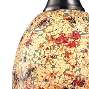 Atlas Avalon Artisan 5" Wide Pendant Light - Hand-Painted Glass with Satin Nickel Finish for Elegance CL11533-WH