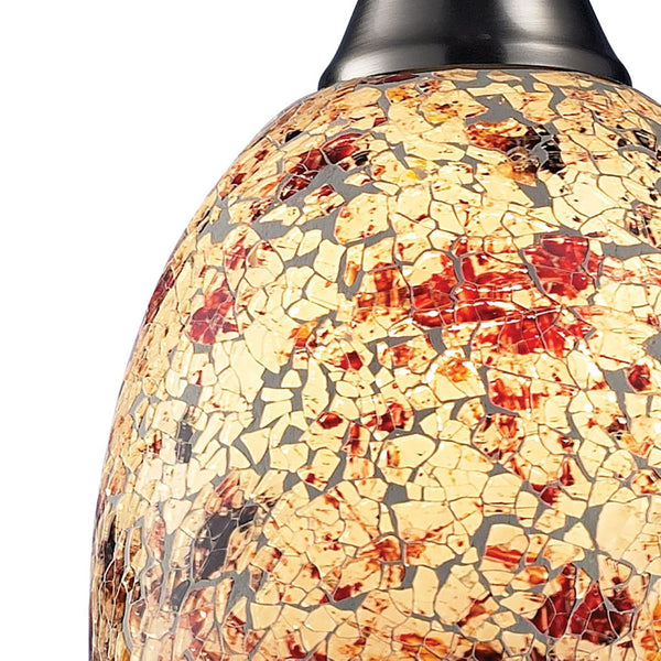 Atlas Avalon Artisan 5" Wide Pendant Light - Hand-Painted Glass with Satin Nickel Finish for Elegance CL11533-WH