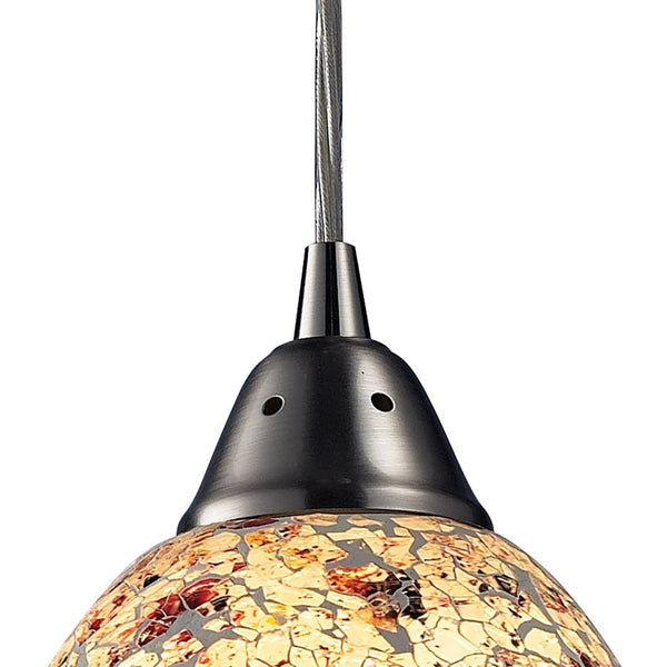 Atlas Avalon Artisan 5" Wide Pendant Light - Hand-Painted Glass with Satin Nickel Finish for Elegance CL11533-WH