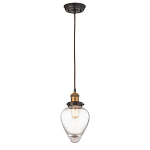 Atlas Bartram 7" Wide Mini Pendant Light - Antique Brass & Clear Glass for Elegant Indoor Spaces CL11534-BS