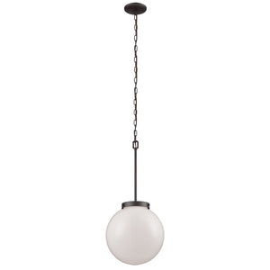 Atlas Beckett 12'' Wide 1-Light Mini Pendant – Elegant Modern Design for Effortless Ambiance in Any Room Oil Rubbed Bronze with White Glass CL11535-BZ1