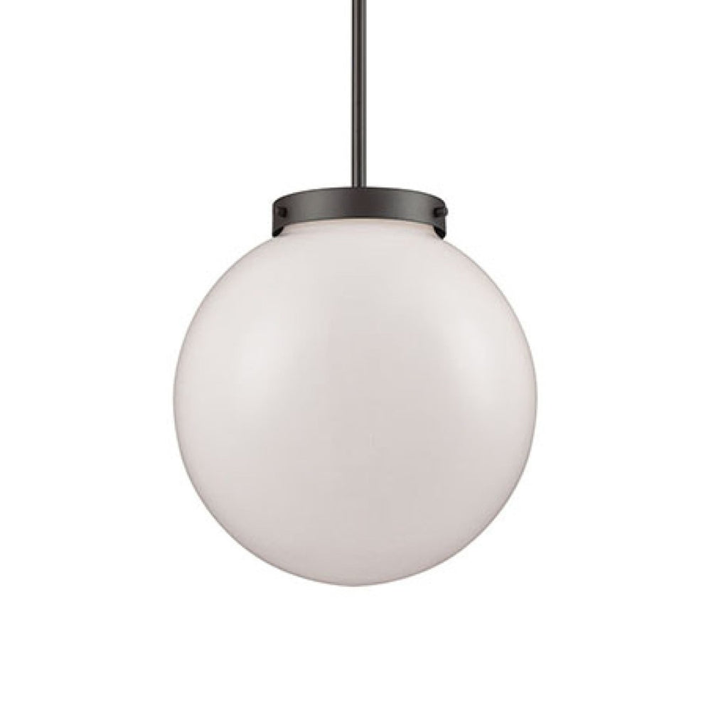 Atlas Beckett 12'' Wide 1-Light Mini Pendant – Elegant Modern Design for Effortless Ambiance in Any Room Oil Rubbed Bronze with White Glass CL11535-BZ1