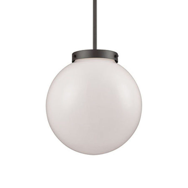 Atlas Beckett 12'' Wide 1-Light Mini Pendant – Elegant Modern Design for Effortless Ambiance in Any Room Oil Rubbed Bronze with White Glass CL11535-BZ1