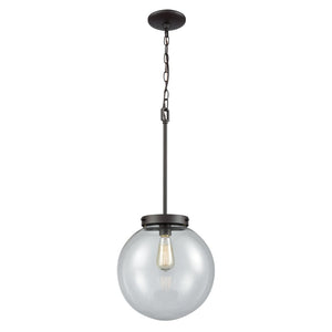 Atlas Beckett 12'' Wide 1-Light Mini Pendant – Elegant Modern Design for Effortless Ambiance in Any Room Oil Rubbed Bronze with Clear Glass CL11535-BZ2