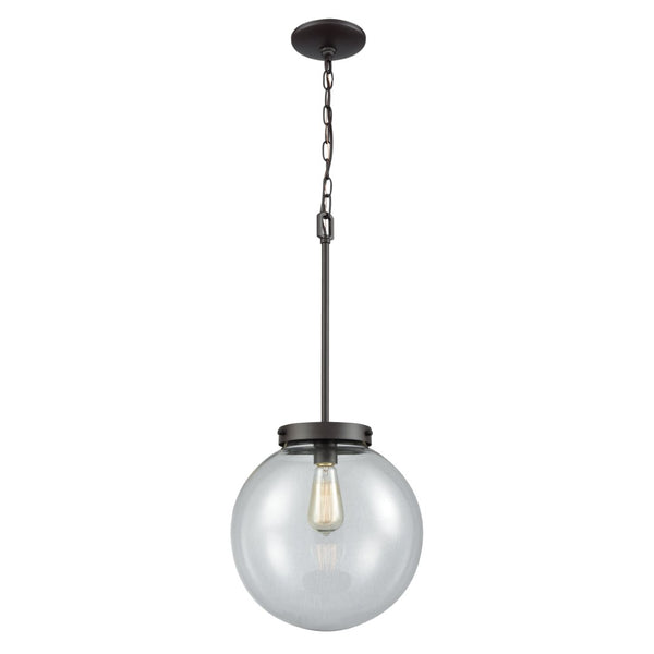 Atlas Beckett 12'' Wide 1-Light Mini Pendant – Elegant Modern Design for Effortless Ambiance in Any Room Oil Rubbed Bronze with Clear Glass CL11535-BZ2