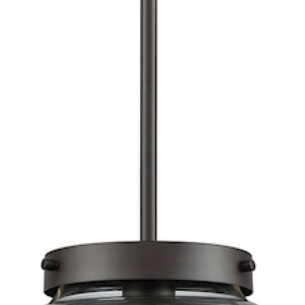 Atlas Beckett 12'' Wide 1-Light Mini Pendant – Elegant Modern Design for Effortless Ambiance in Any Room Oil Rubbed Bronze with Clear Glass CL11535-BZ2