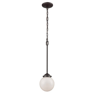 Atlas Beckett 1-Light Mini Pendant - Oil Rubbed Bronze Globe Shade for Modern Indoor Lighting Spaces CL11536-BZ1
