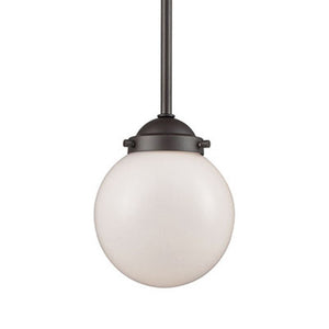 Atlas Beckett 1-Light Mini Pendant - Oil Rubbed Bronze Globe Shade for Modern Indoor Lighting Spaces CL11536-BZ1